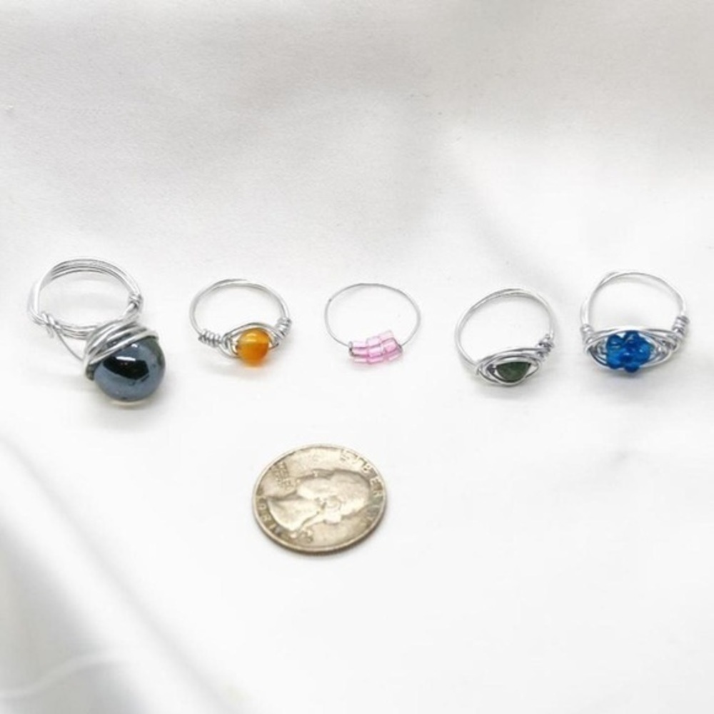 Colorful Beaded Ring Set - Picture 4 of 4
